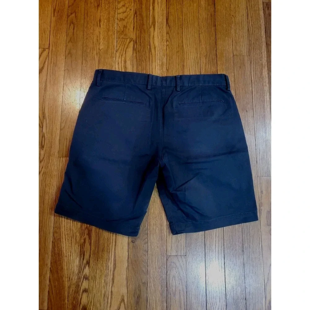 Gap Mens Chino Shorts Black Cotton Stretch Casual‎ Khaki Flat Front Size 32